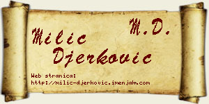 Milić Đerković vizit kartica